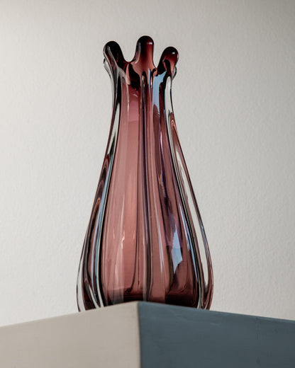 Vintage Murano Glasvase, organische Form in Beerentönen, 1960er Jahre