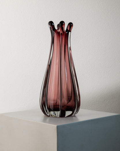 Vintage Murano Glasvase, organische Form in Beerentönen, 1960er Jahre