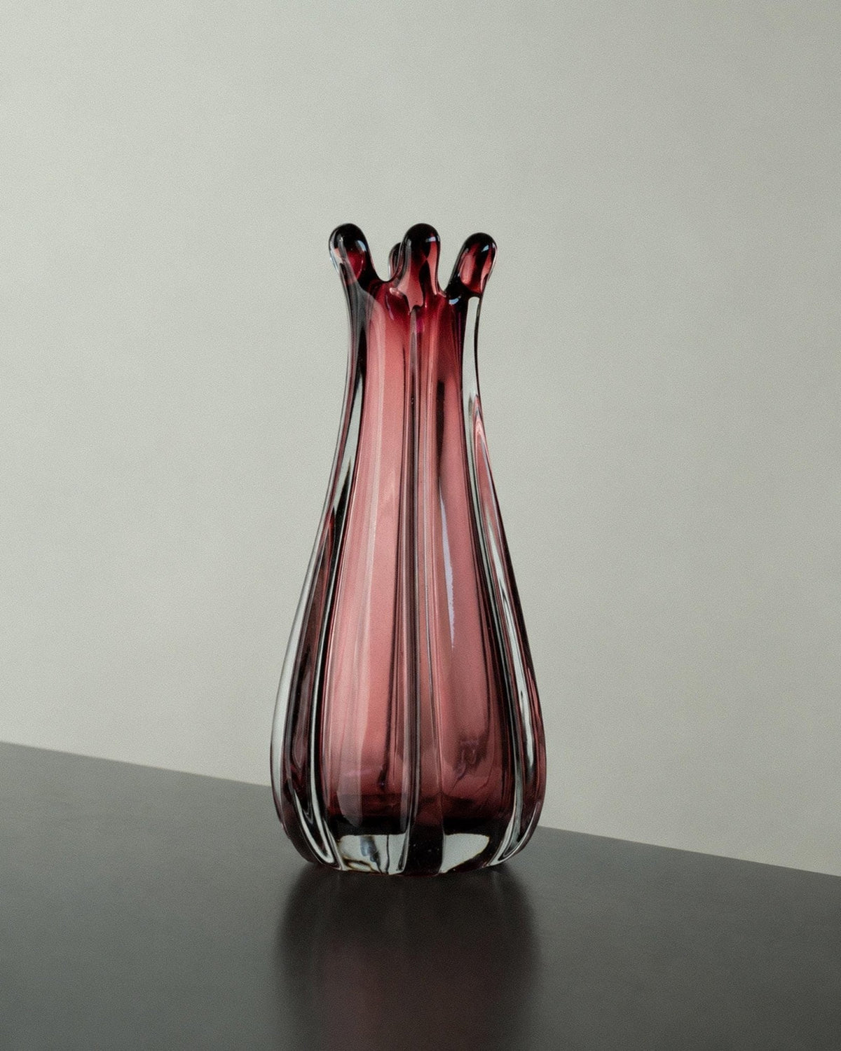 Vintage Murano Glasvase, organische Form in Beerentönen, 1960er Jahre