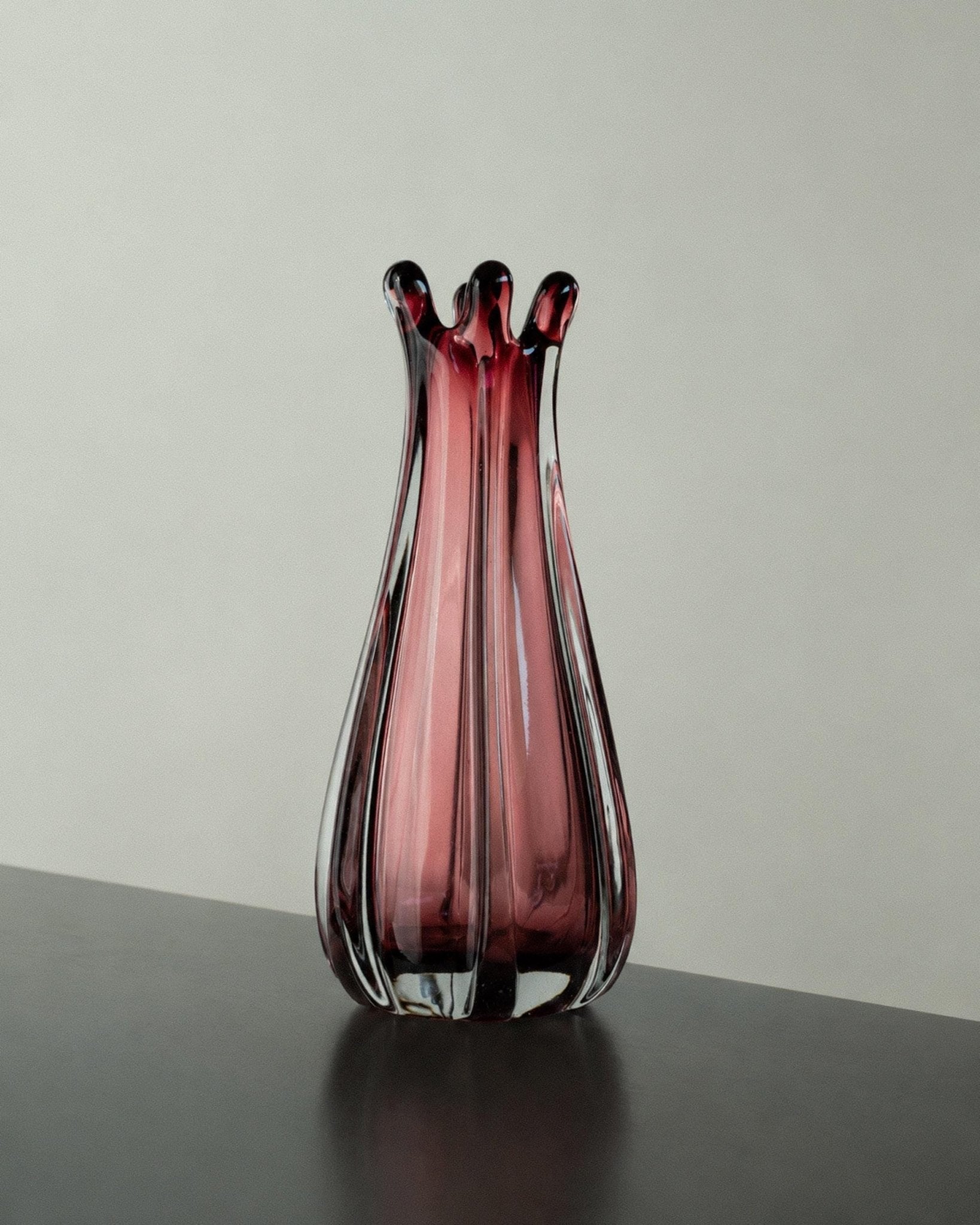 Vintage Murano Glasvase, organische Form in Beerentönen, 1960er Jahre
