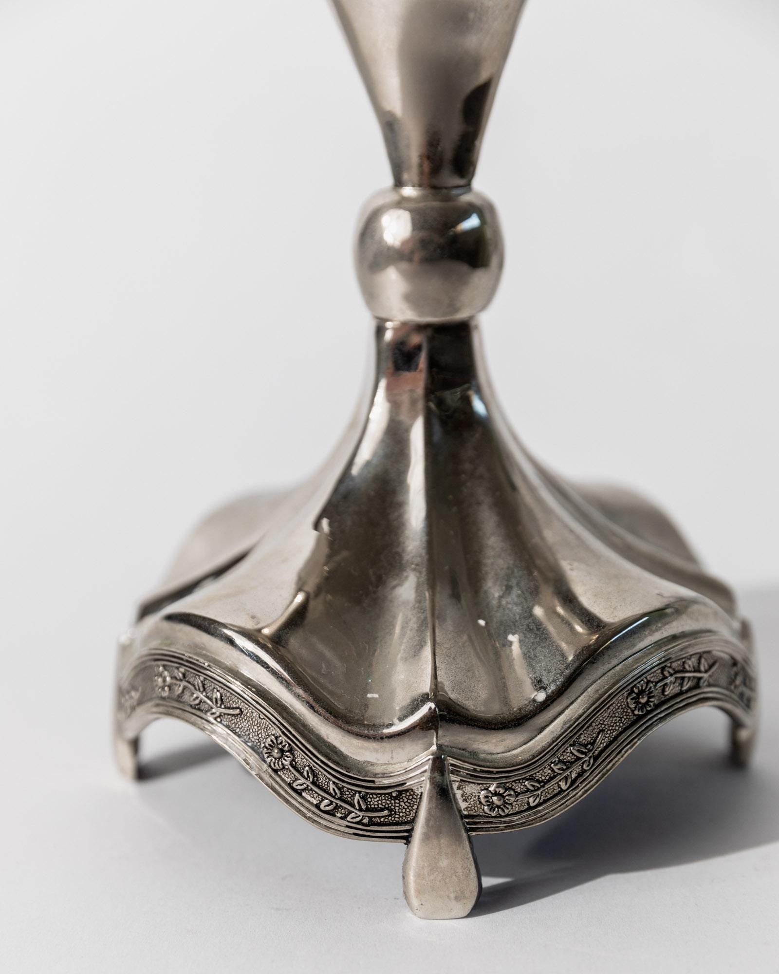 Vintage Menorah mit drehbarem Davidstern, versilbert, Judaica Dekor, 1960er Jahre
