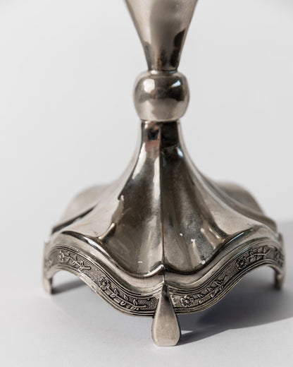 Vintage Menorah mit drehbarem Davidstern, versilbert, Judaica Dekor, 1960er Jahre