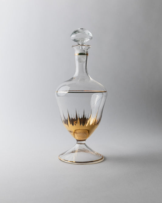Vintage Karaffe von Murano VintageKlar, Gold GeschirrGlas, Gold