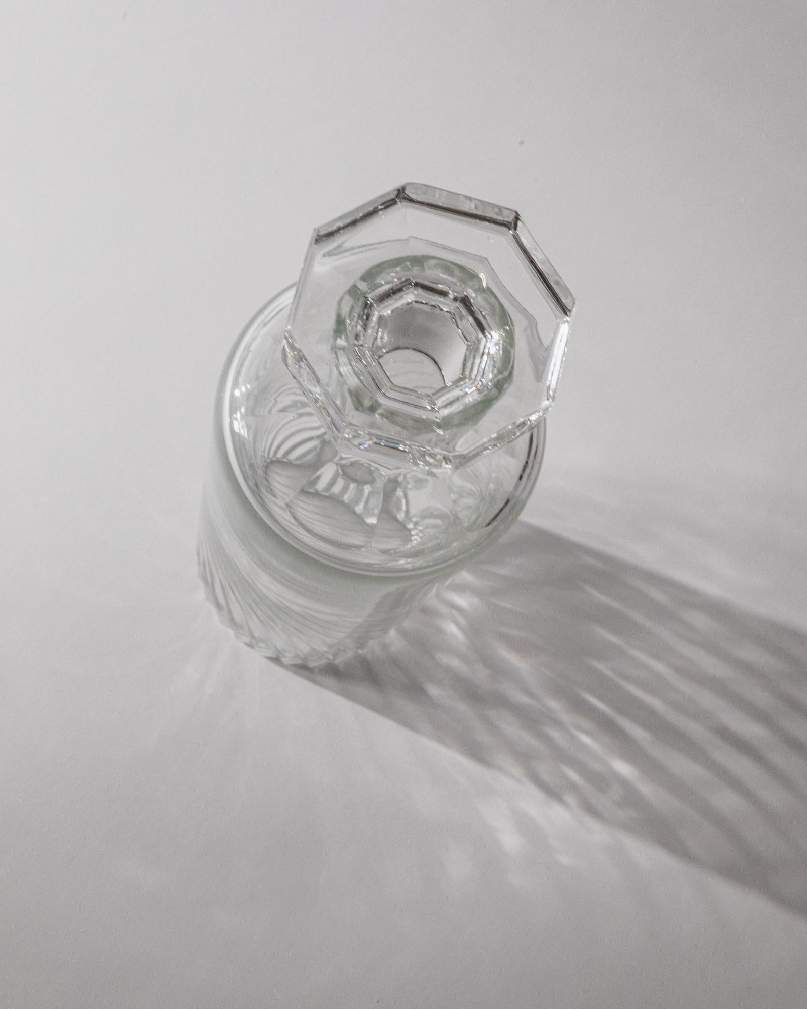 Vintage Karaffe von Murano für Murano Klarglas mit achteckigem Stopfen