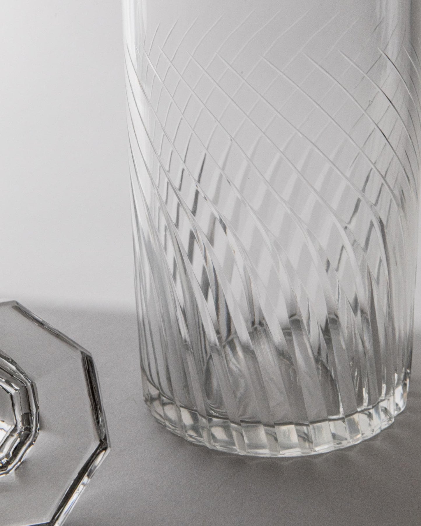 Vintage Karaffe von Murano für Murano Klarglas mit achteckigem Stopfen