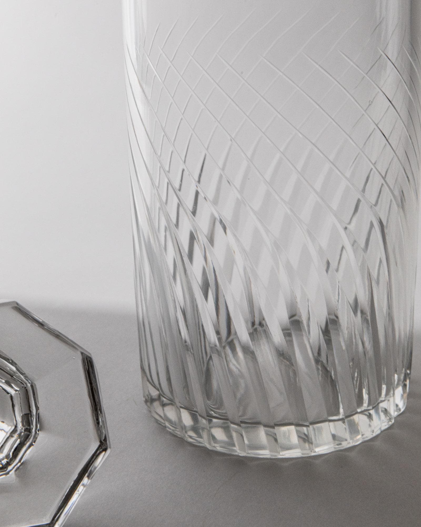 Vintage Karaffe von Murano für Murano Klarglas mit achteckigem Stopfen