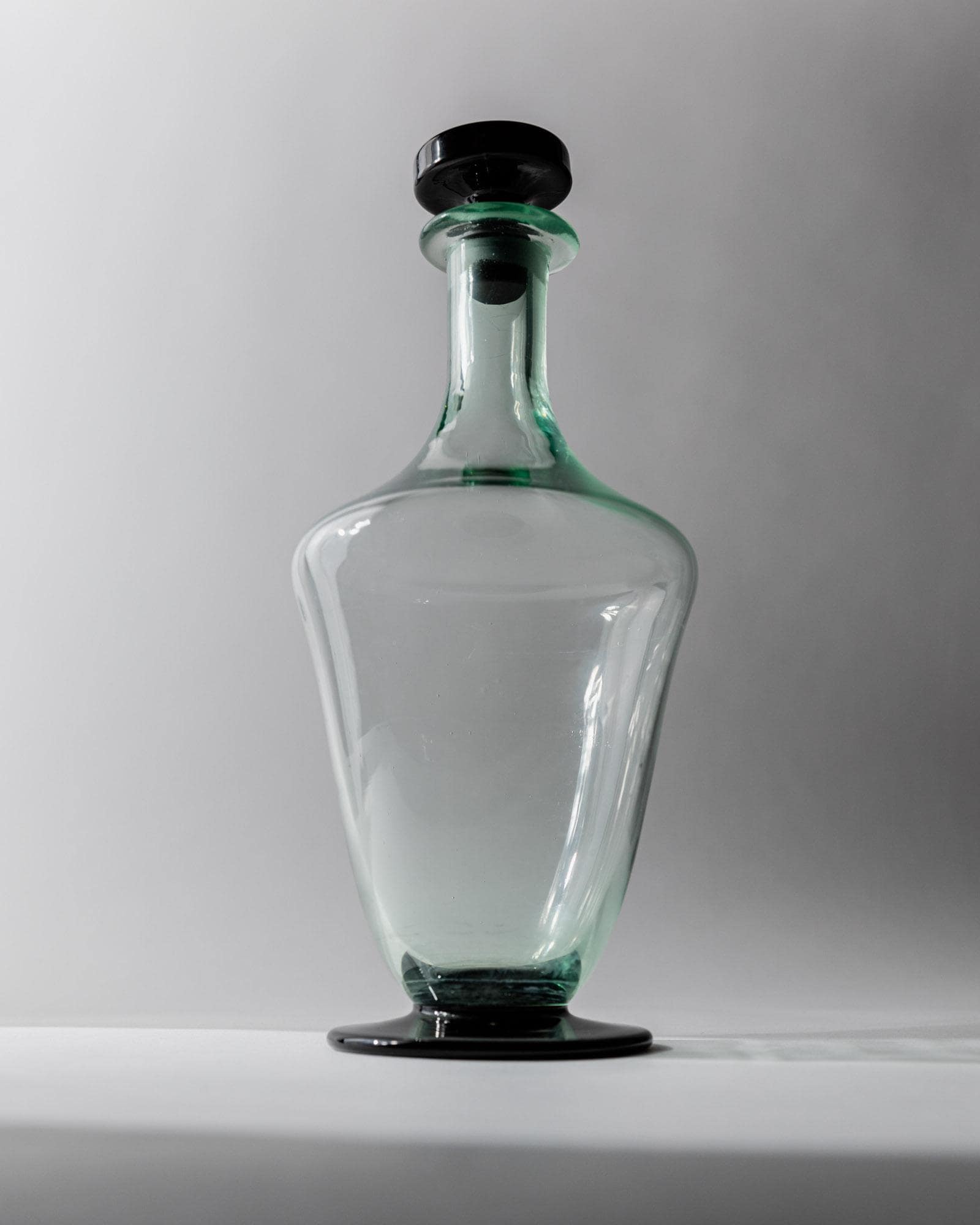 Vintage Dekanter aus Murano Glas grün schwarz von Murano