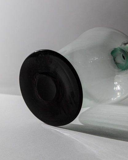 Vintage Dekanter aus Murano Glas grün schwarz von Murano