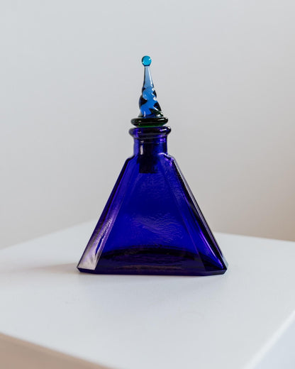 Vintage Murano Glas Karaffe, royal blau, dreieckig, 1960er Jahre