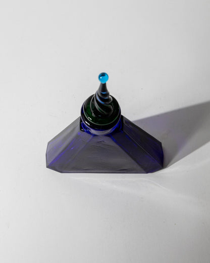 Vintage Murano Glas Karaffe, royal blau, dreieckig, 1960er Jahre