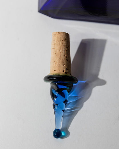 Vintage Murano Glas Karaffe, royal blau, dreieckig, 1960er Jahre