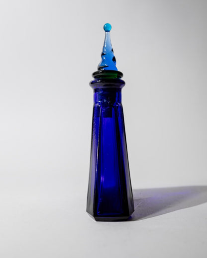 Vintage Murano Glas Karaffe, royal blau, dreieckig, 1960er Jahre