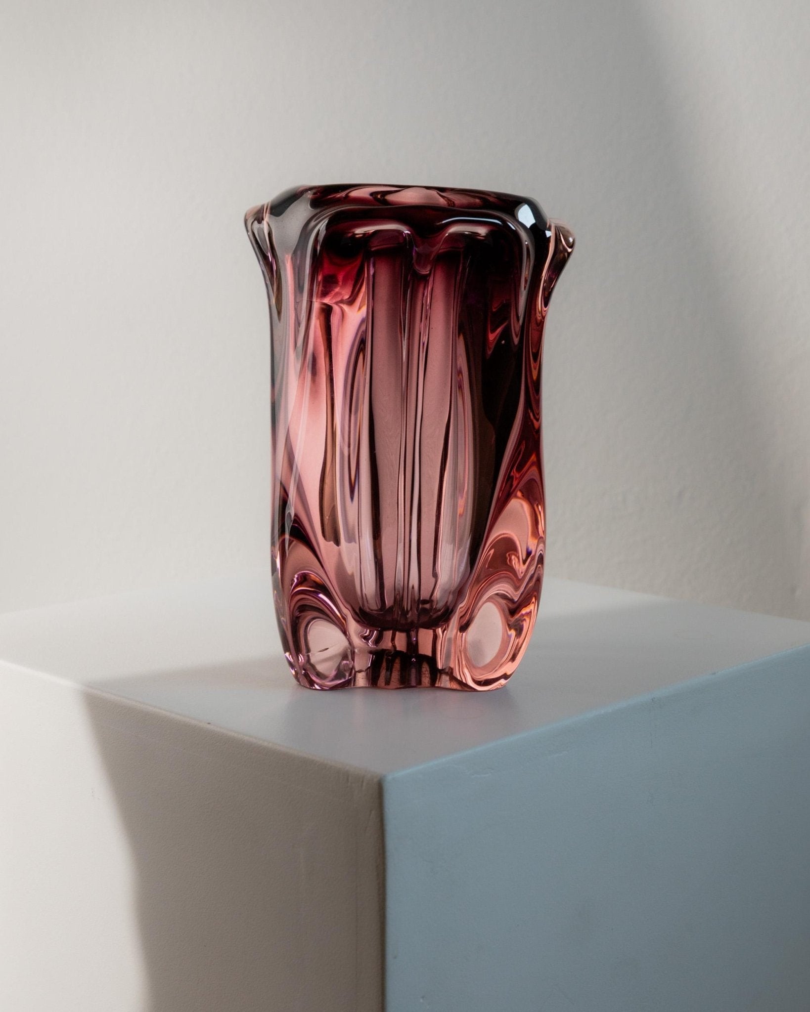 Vintage Vase Murano Glas in Beerentönen