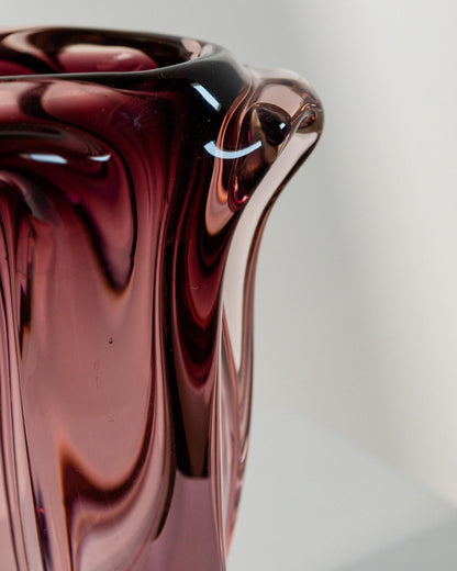 Vintage Vase Murano Glas in Beerentönen