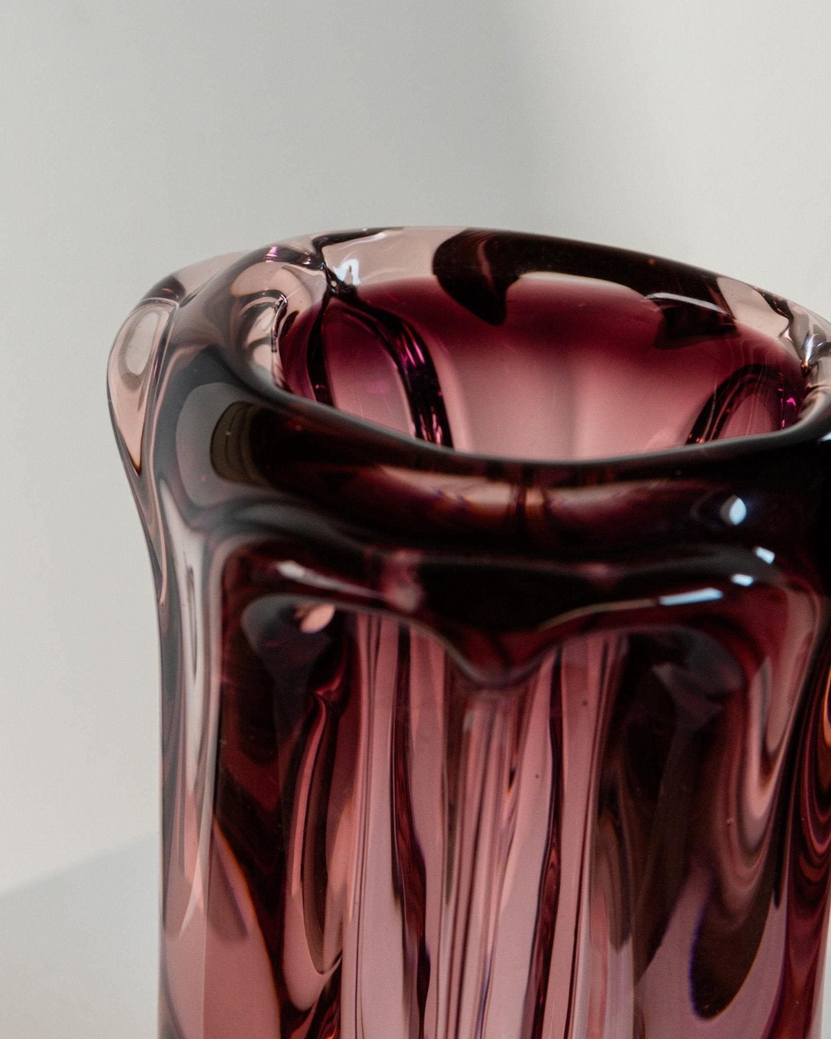 Vintage Vase Murano Glas in Beerentönen