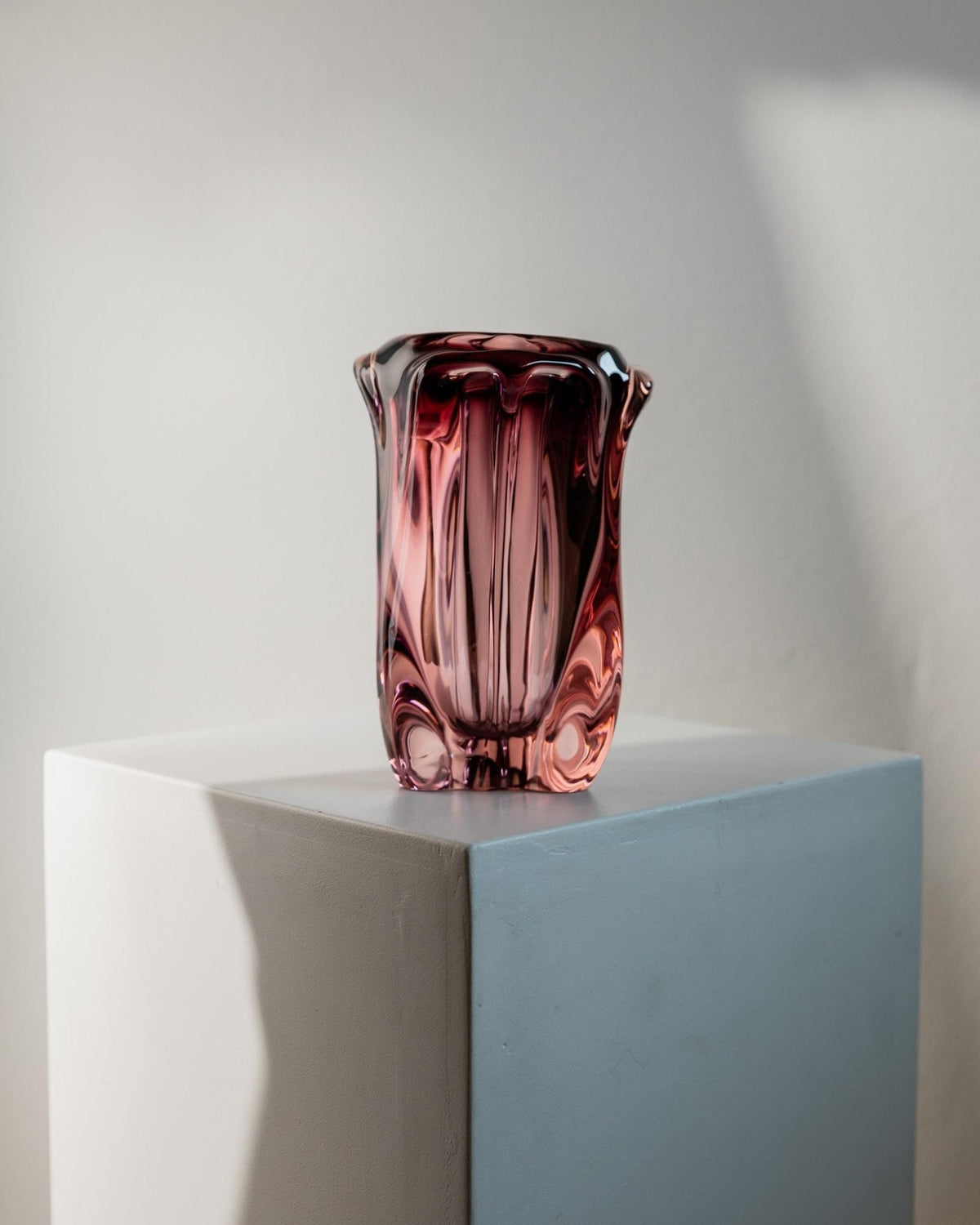 Vintage Vase Murano Glas in Beerentönen