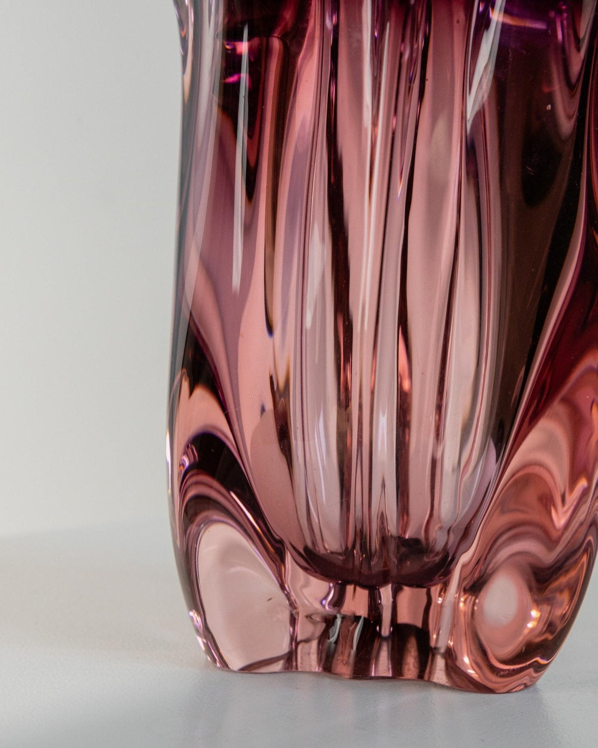 Vintage Vase Murano Glas in Beerentönen