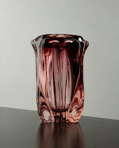 Vintage Vase Murano Glas in Beerentönen