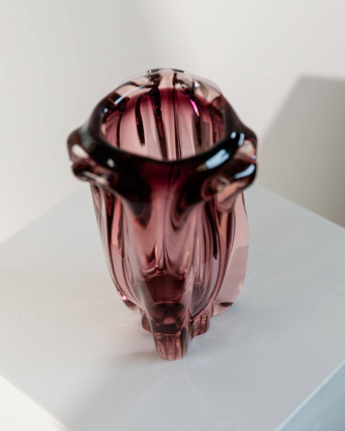 Vintage Vase Murano Glas in Beerentönen