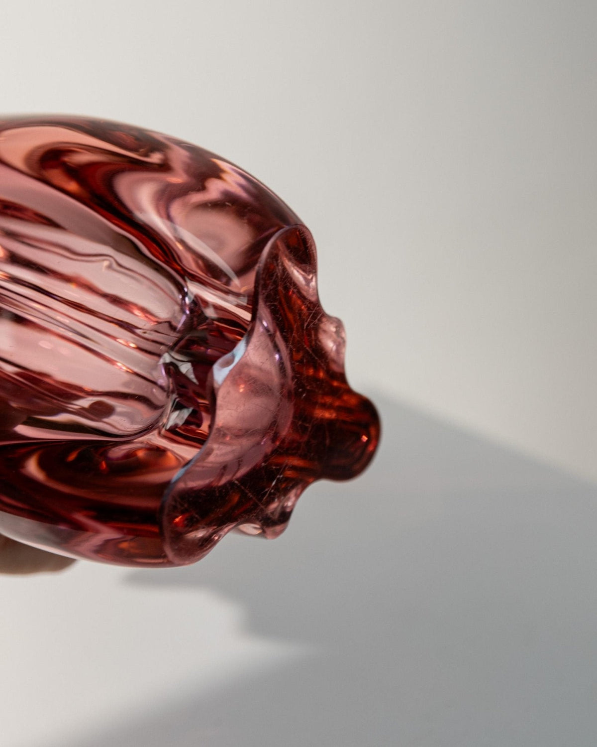 Vintage Vase Murano Glas in Beerentönen
