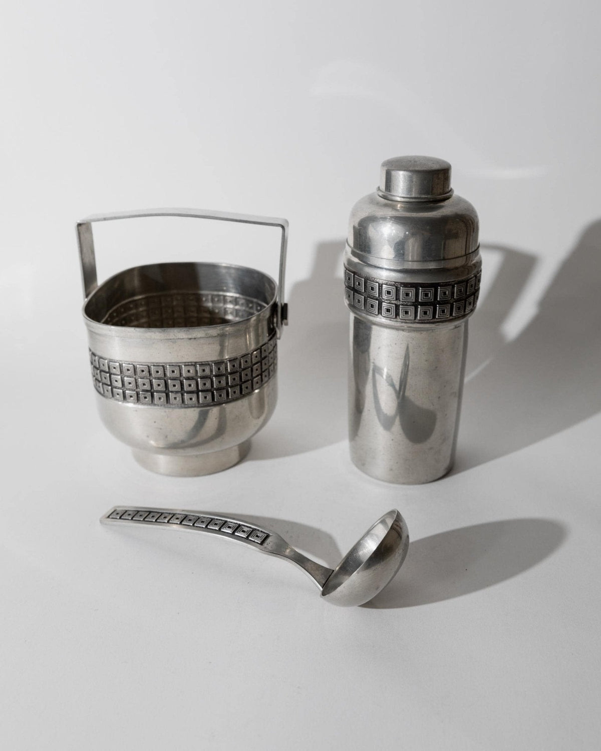 Vintage Cocktailset aus Zinn von Belfi, Art Deco
