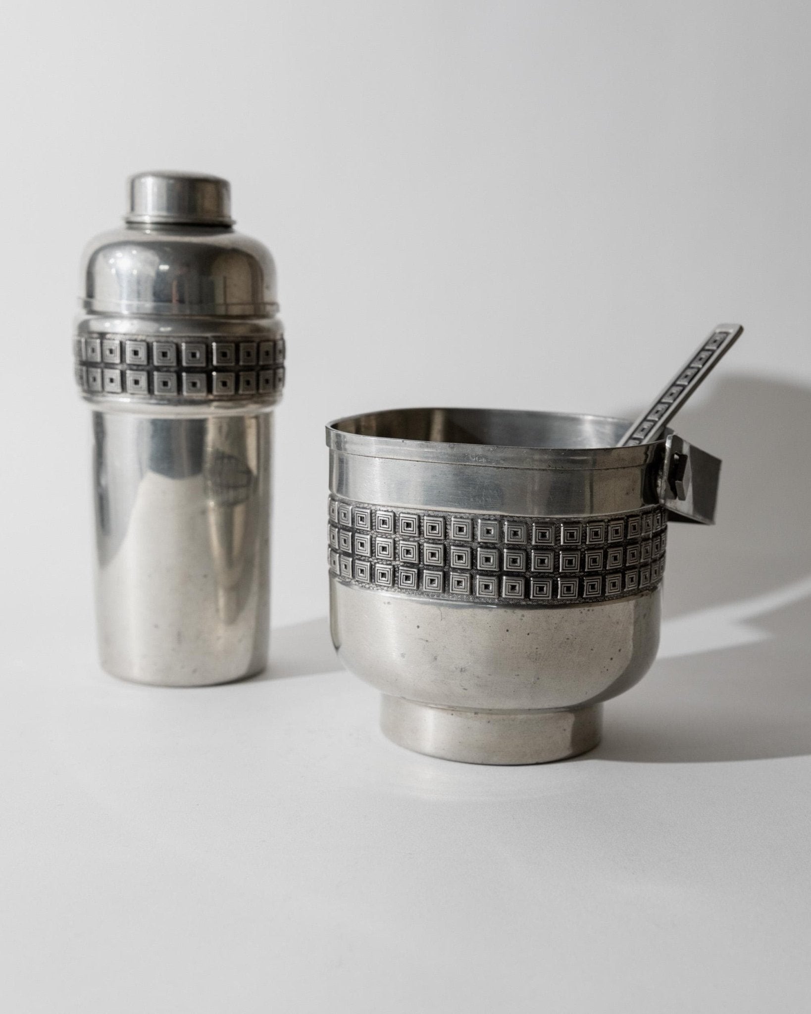 Vintage Cocktailset aus Zinn von Belfi, Art Deco