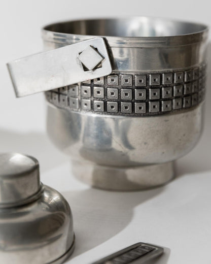 Vintage Cocktailset aus Zinn von Belfi, Art Deco