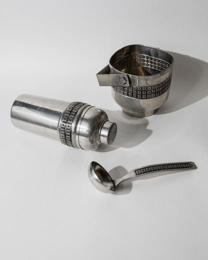 Vintage Cocktailset aus Zinn von Belfi, Art Deco
