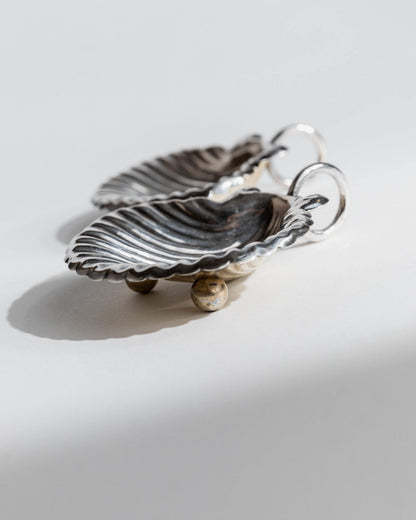 Vintage Schale Set von 2 Muschel Design italienisch, Tischdeko, Geschenkidee