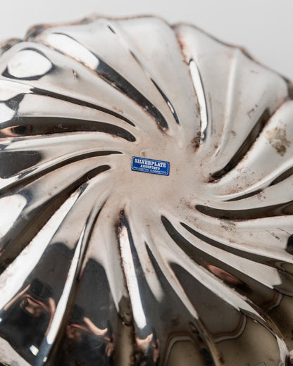 Vintage Versilberte Schale mit Swirl-Design, 1960er