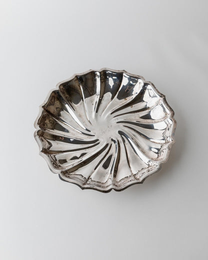Vintage Versilberte Schale mit Swirl-Design, 1960er