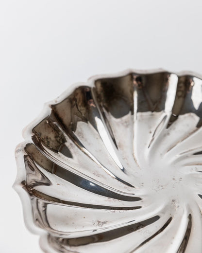 Vintage Versilberte Schale mit Swirl-Design, 1960er