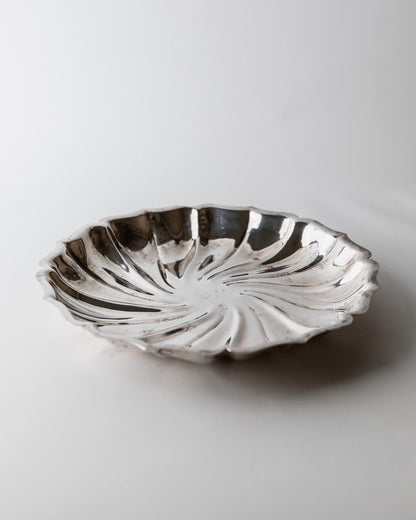 Vintage Versilberte Schale mit Swirl-Design, 1960er