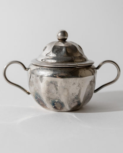 Vintage versilbertes Kaffeeset mit zwei Espressotassen, Zuckerdose und Tablett, 1960er