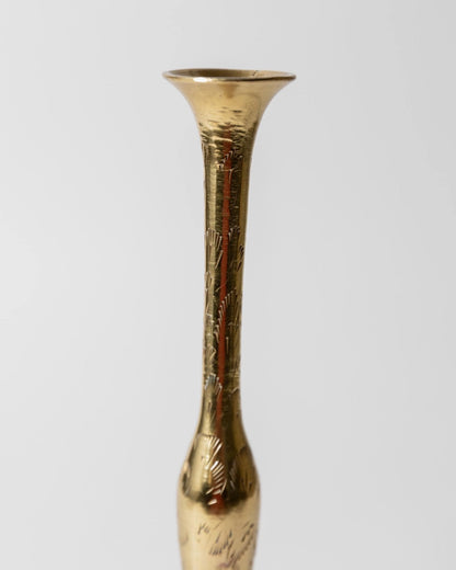 Vintage Messing-Vase mit graviertem Ethno-Muster