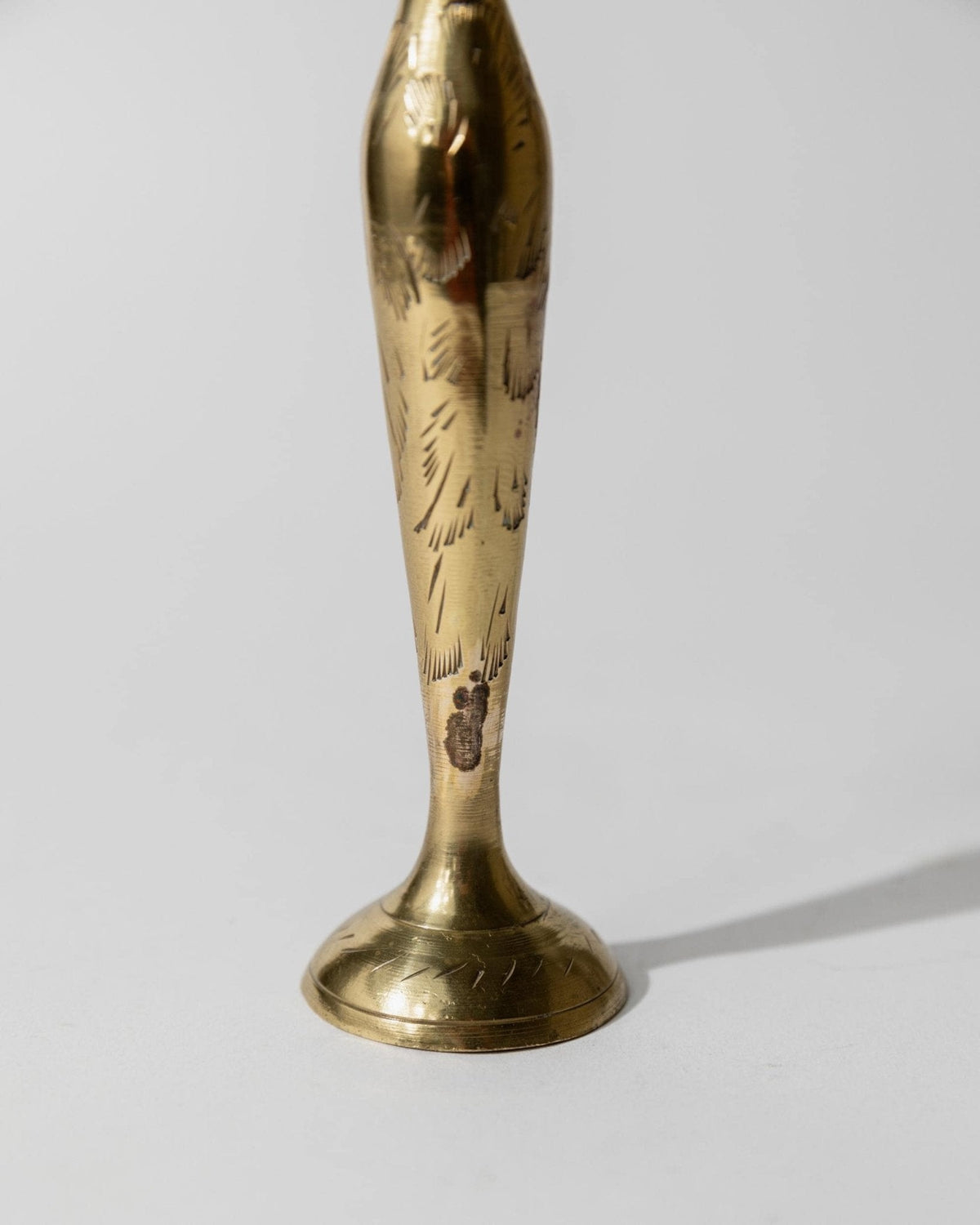 Vintage Messing-Vase mit graviertem Ethno-Muster