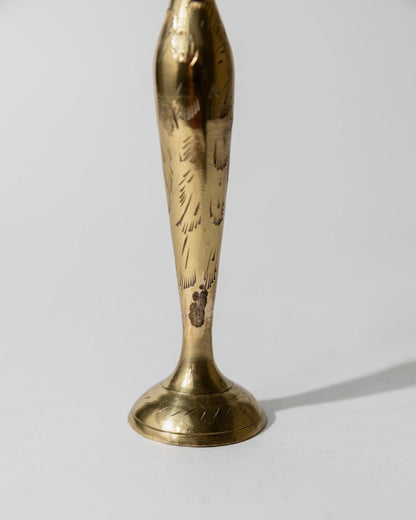 Vintage Messing-Vase mit graviertem Ethno-Muster