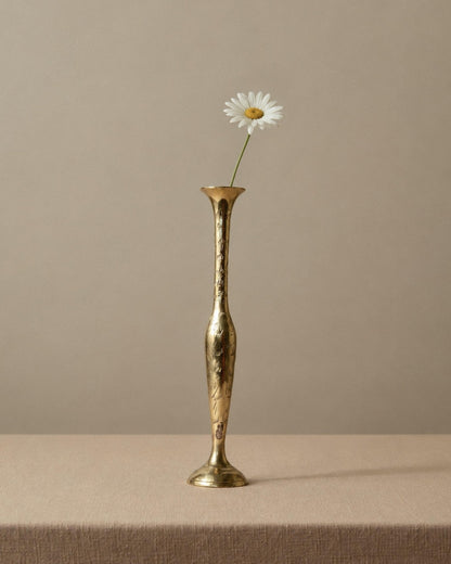 Vintage Messing-Vase mit graviertem Ethno-Muster