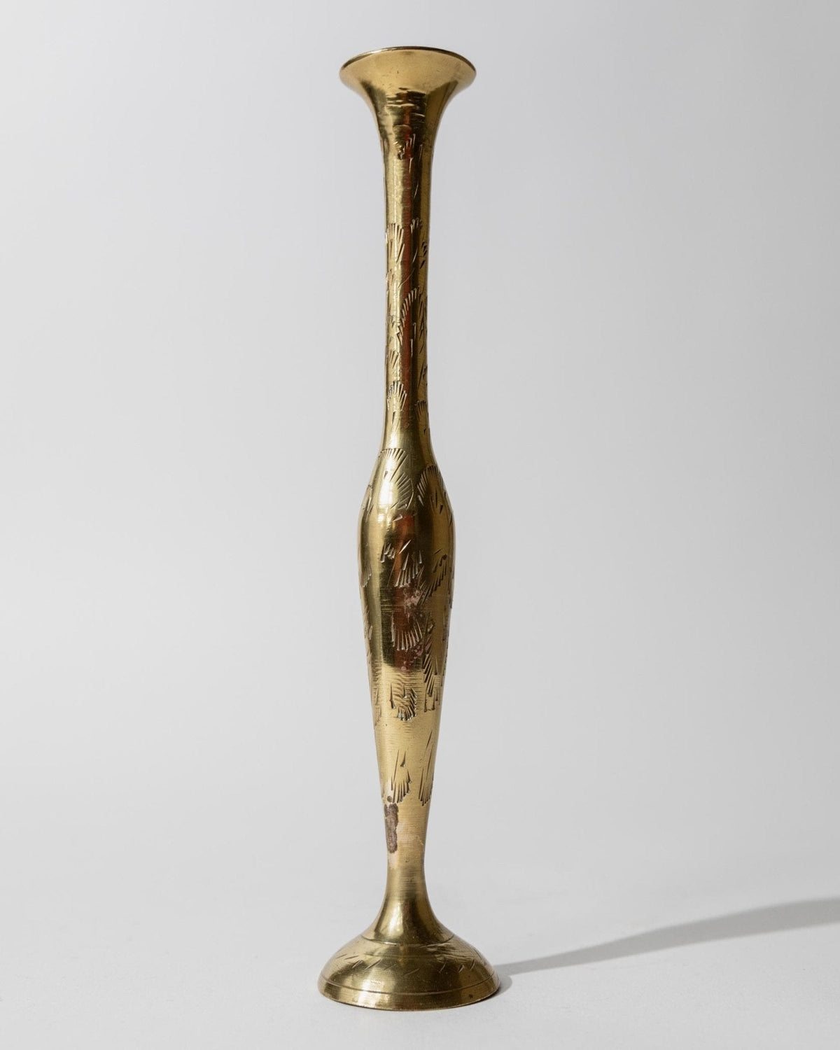 Vintage Messing-Vase mit graviertem Ethno-Muster