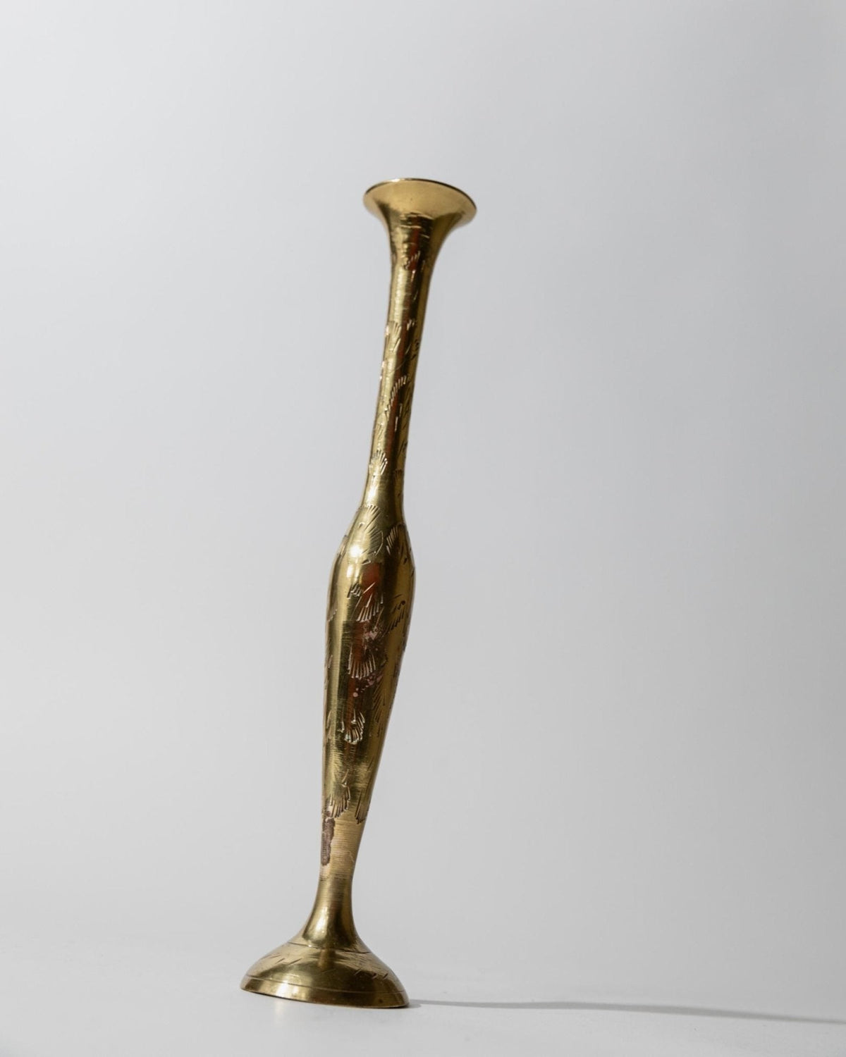 Vintage Messing-Vase mit graviertem Ethno-Muster