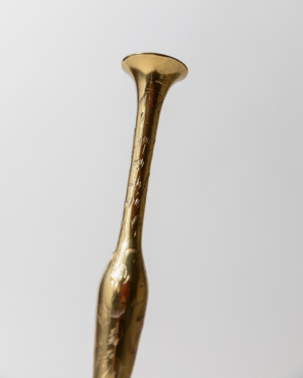 Vintage Messing-Vase mit graviertem Ethno-Muster