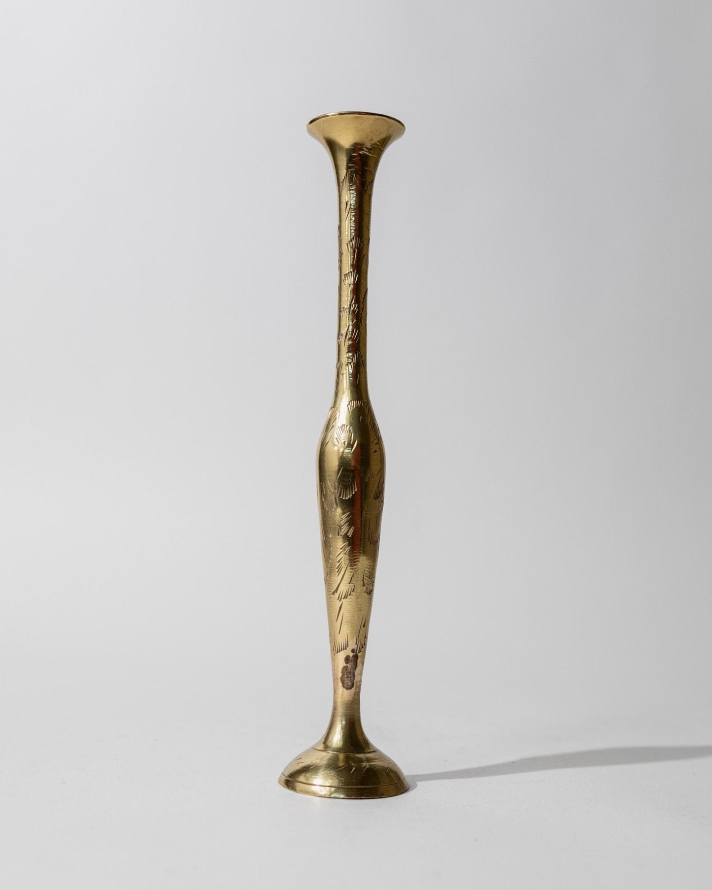 Vintage Messing-Vase mit graviertem Ethno-Muster