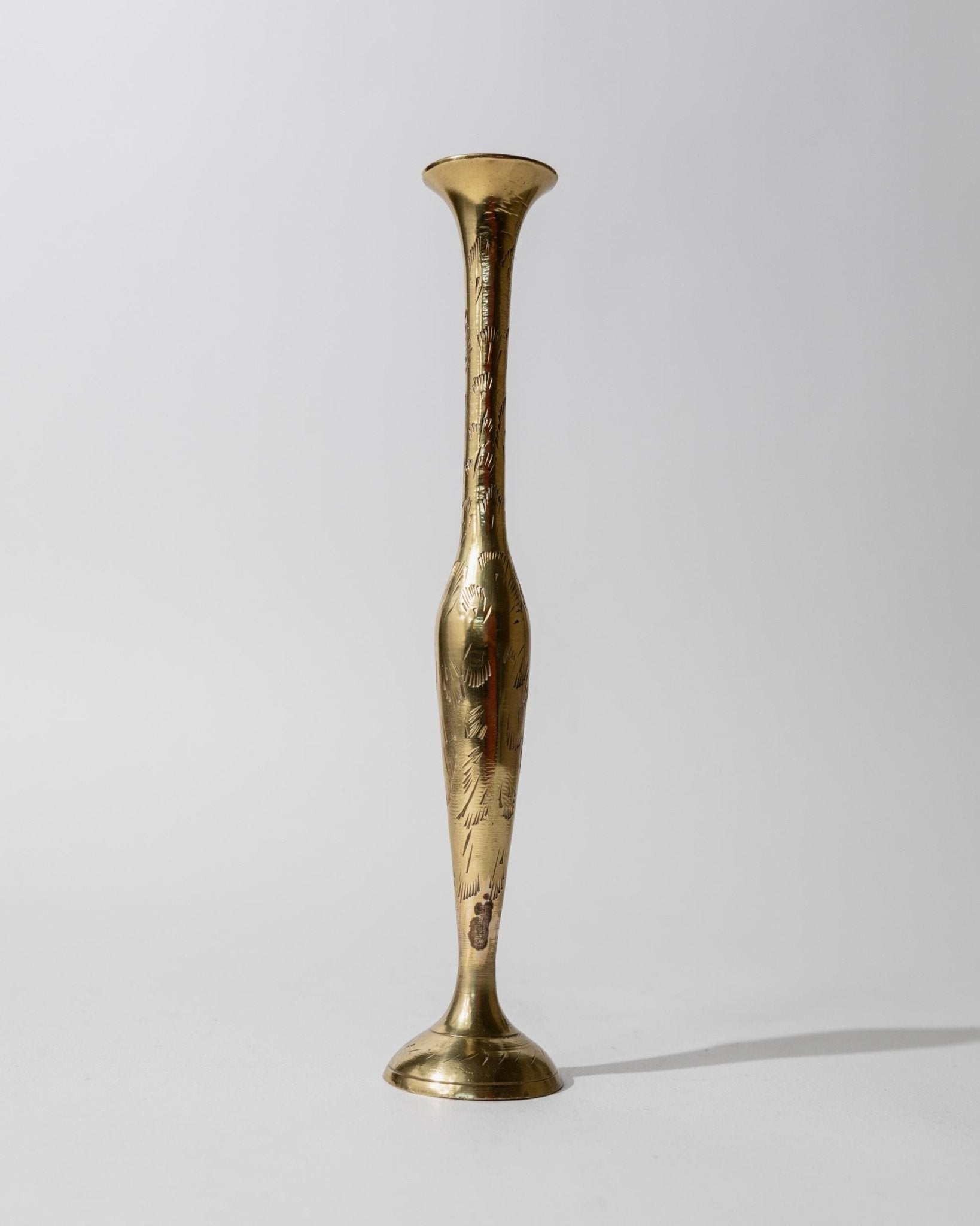 Vintage Messing-Vase mit graviertem Ethno-Muster