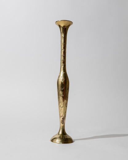 Vintage Messing-Vase mit graviertem Ethno-Muster