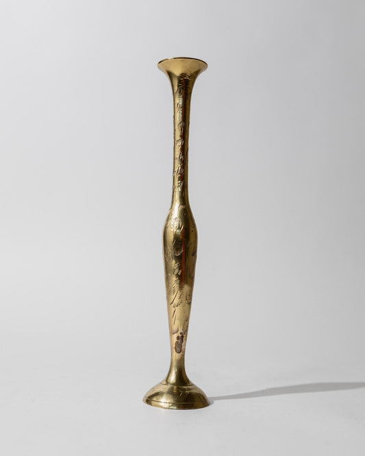 Vintage Messing-Vase mit graviertem Ethno-Muster