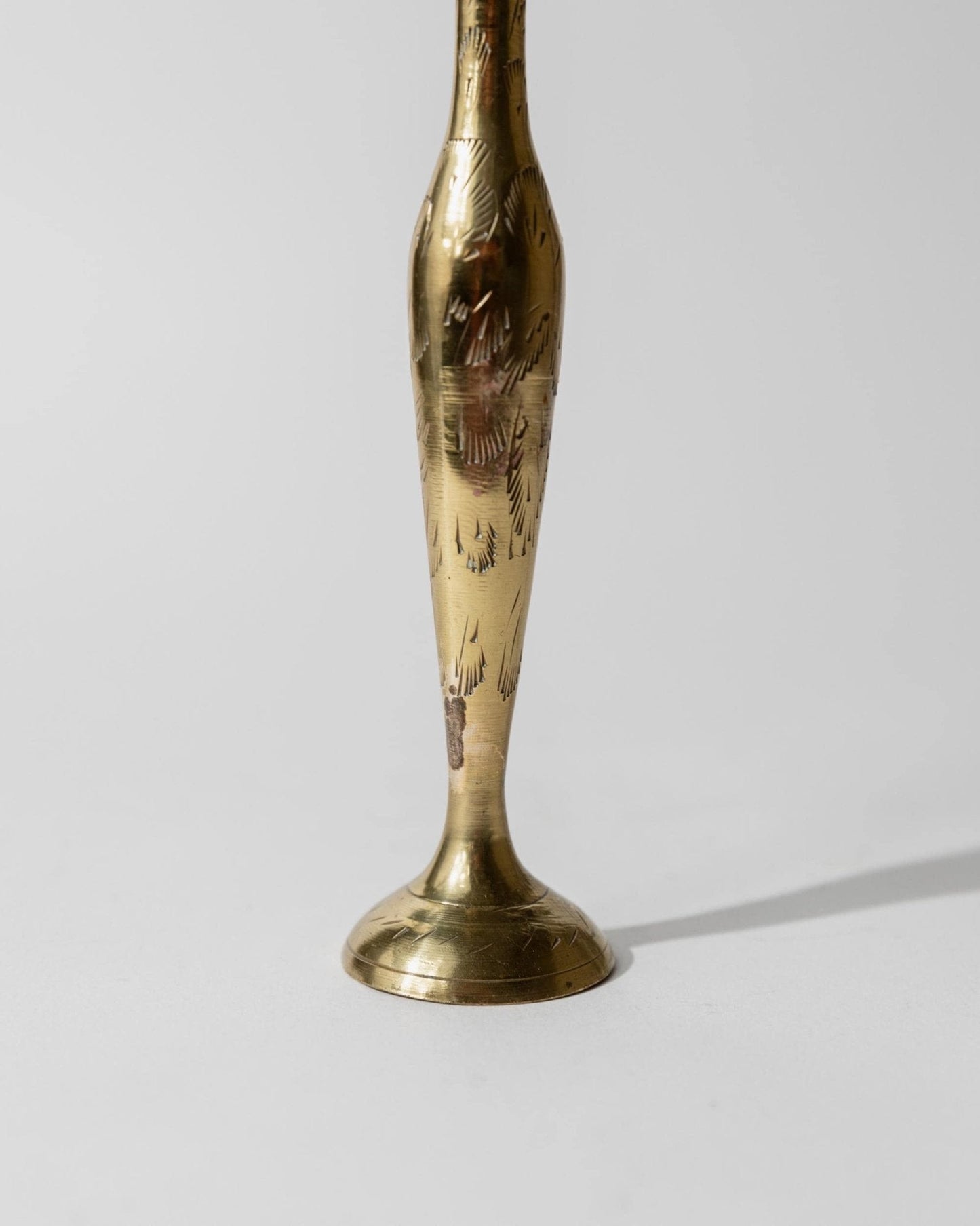 Vintage Messing-Vase mit graviertem Ethno-Muster