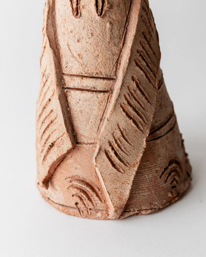 Vintage Terrakotta Keramik Skulptur Naive Figur Unikat Terrakotta-Töne Keramik Kunst