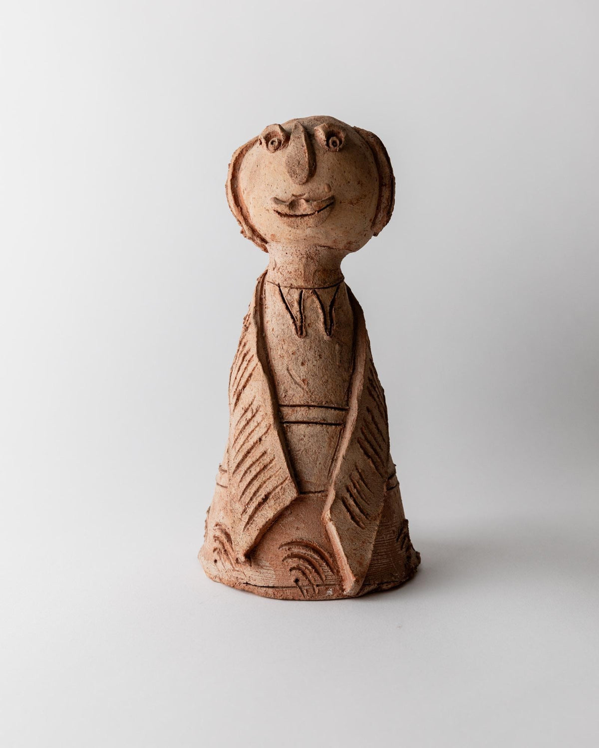 Vintage Terrakotta Keramik Skulptur Naive Figur Unikat Terrakotta-Töne Keramik Kunst