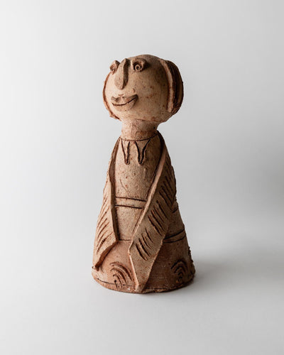Vintage Terrakotta Keramik Skulptur Naive Figur Unikat Terrakotta-Töne Keramik Kunst