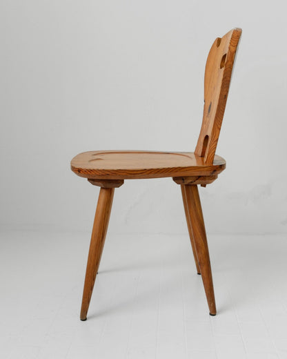 Set von 3 Vintage Bauernhausstuhl aus Massivholz im Folk-Stil, 1960er